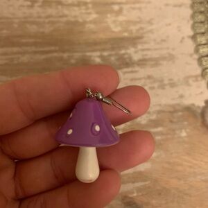 Mushroom earrings purple color